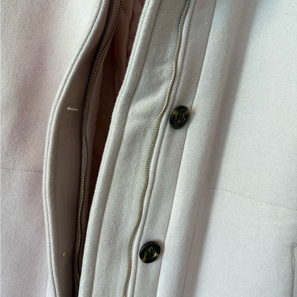 ANN TAYLOR Blush Pink Women's Wool Blend Jacket with Fur Trim (NWT) - Picture 3 of 4